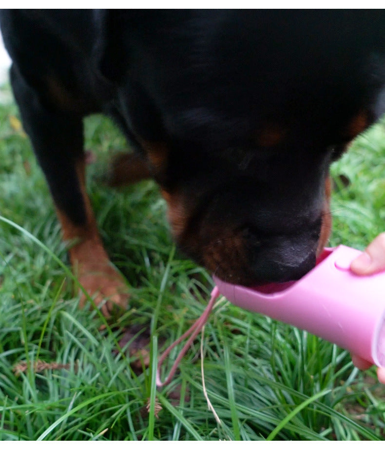 Trail Hound dog water bottle in pink