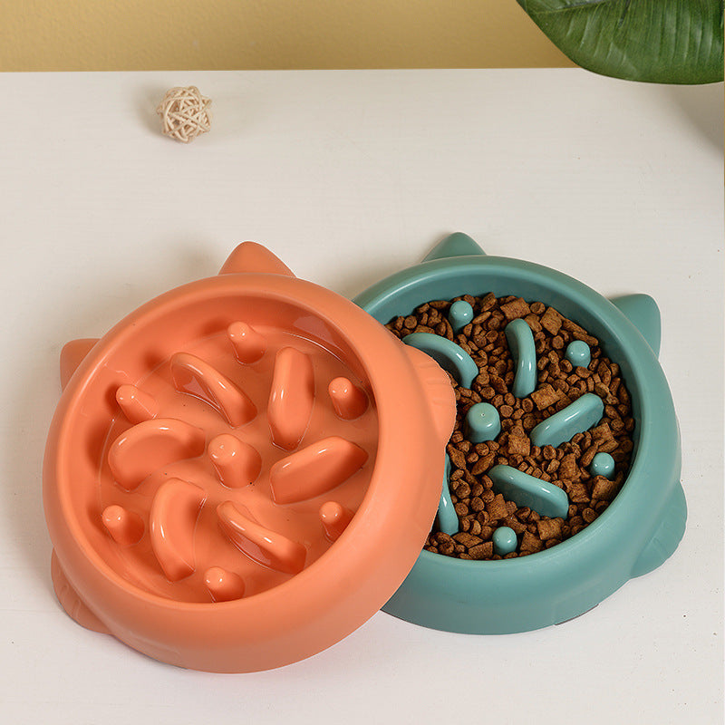 Maze Munch slow feeder dog bowl pink color