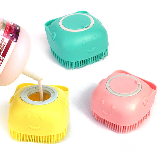 Silicone dog bath glove with shampoo dispenser - Bath Glove by CrazyPawz